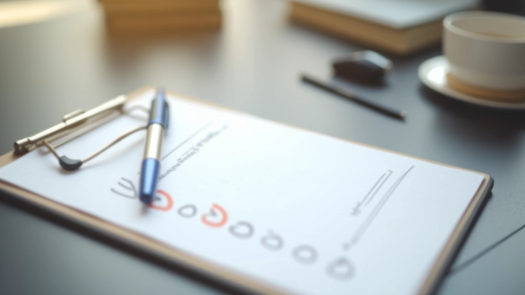 Checklist de condições para devolução com itens verificados numa prancheta